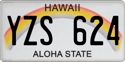 HI license plate YZS624