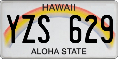 HI license plate YZS629
