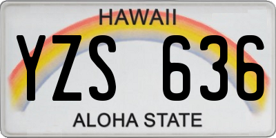 HI license plate YZS636