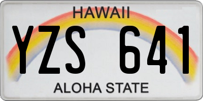 HI license plate YZS641