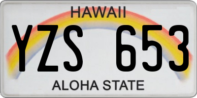 HI license plate YZS653