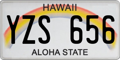 HI license plate YZS656