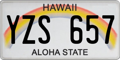 HI license plate YZS657