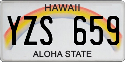 HI license plate YZS659