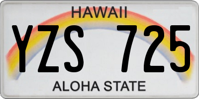 HI license plate YZS725