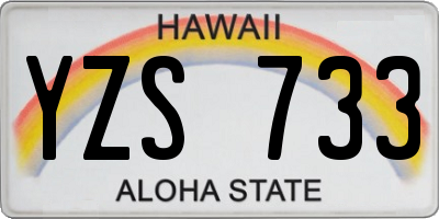 HI license plate YZS733