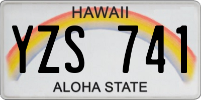 HI license plate YZS741