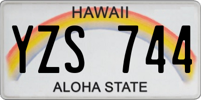 HI license plate YZS744