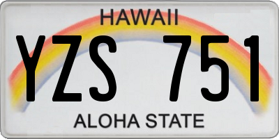 HI license plate YZS751