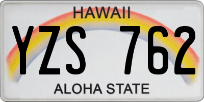 HI license plate YZS762