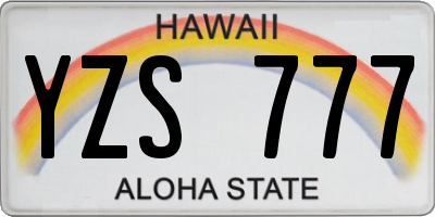 HI license plate YZS777