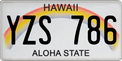 HI license plate YZS786