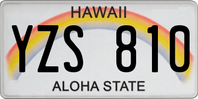 HI license plate YZS810