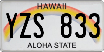 HI license plate YZS833