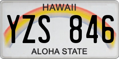 HI license plate YZS846