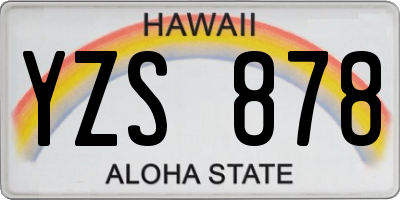 HI license plate YZS878