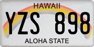 HI license plate YZS898