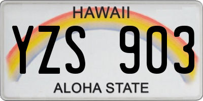 HI license plate YZS903