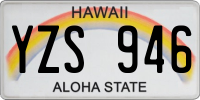 HI license plate YZS946