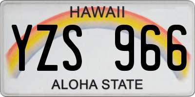 HI license plate YZS966