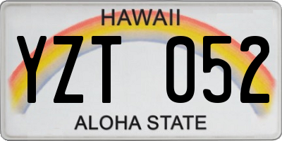HI license plate YZT052