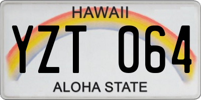 HI license plate YZT064