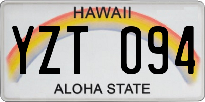 HI license plate YZT094