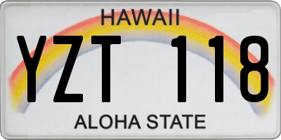 HI license plate YZT118