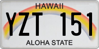 HI license plate YZT151