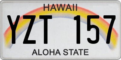 HI license plate YZT157
