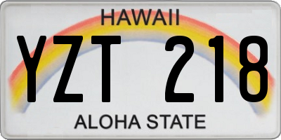 HI license plate YZT218