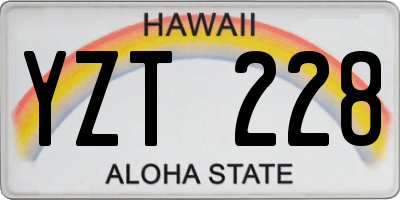 HI license plate YZT228