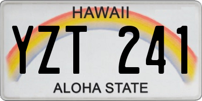 HI license plate YZT241