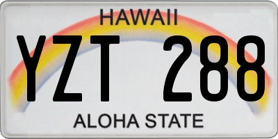 HI license plate YZT288