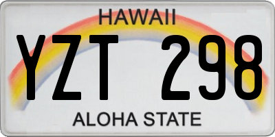 HI license plate YZT298