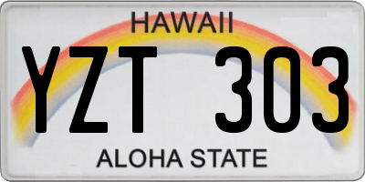 HI license plate YZT303