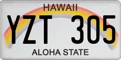HI license plate YZT305