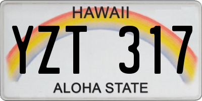 HI license plate YZT317
