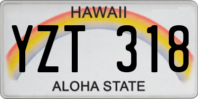 HI license plate YZT318