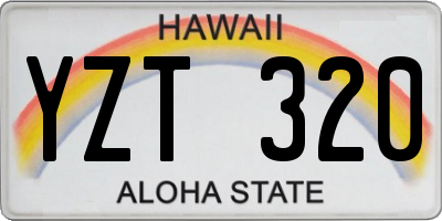 HI license plate YZT320