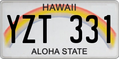 HI license plate YZT331
