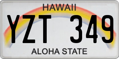 HI license plate YZT349