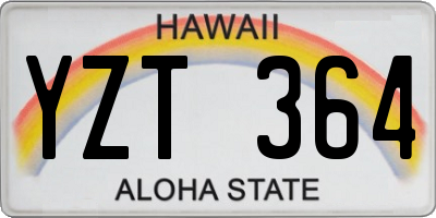 HI license plate YZT364
