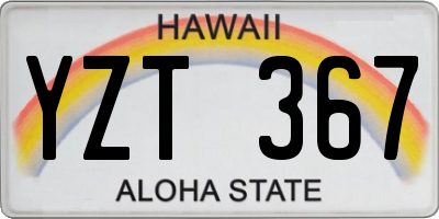 HI license plate YZT367