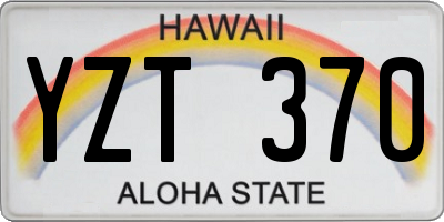 HI license plate YZT370