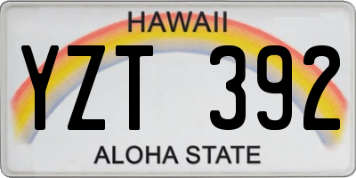 HI license plate YZT392