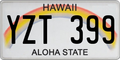 HI license plate YZT399