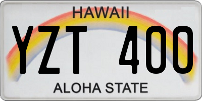HI license plate YZT400