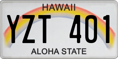 HI license plate YZT401
