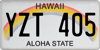 HI license plate YZT405